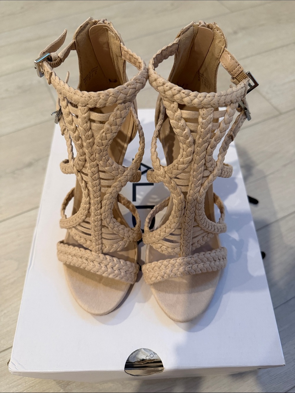 Aldo Braided High Heel Sandals - Beige